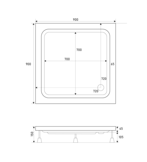 Душовий піддон SHOWER Carisma 90x90 (С15468) - 2