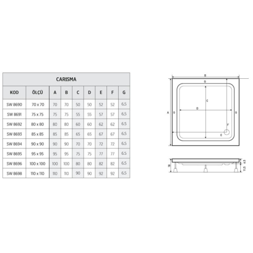 Душовий піддон SHOWER Carisma 100x100 (С15469) - 2