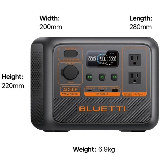 Зарядна станція Bluetti AC50P, 700 Вт, 504 Вт*год EU (AC50P) - 3