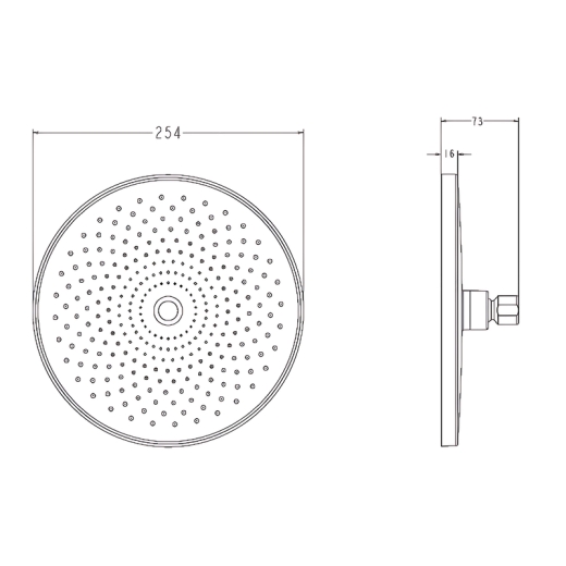 Лійка для душу стельова KOER KP-0413-01-OH 250 мм ХРОМ (KR5417) - 2