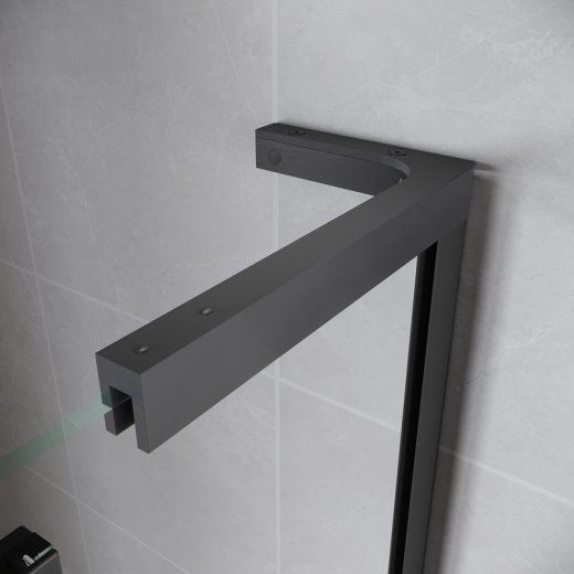 Двері у нішу розсувні Walk-In лівосторонні KOER SR SD07 120x200 прозоре скло EASY CLEAN графіт (KR5688) - 5