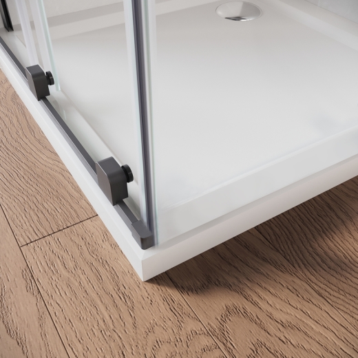 Двері у нішу розсувні Walk-In лівосторонні KOER SR SD07 120x200 прозоре скло EASY CLEAN графіт (KR5688) - 6