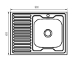 Мийка кухонна ZERIX Z8060R-06-160P polish (ZS0607) - 2