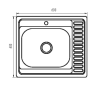Мийка кухонна ZERIX Z6060L-08-180MD micro decor (ZS0587) - 3
