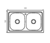 Мийка кухонна ZERIX Z8050D-08-180MD Double micro decor (ZM0613) - 4