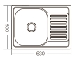 Кухонна мийка ZERIX Z6350-06-160E (satin) (ZM0561) - 4
