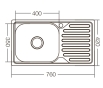 Кухонна мийка ZERIX Z7642-08-180D (decor) (ZX1603) - 4