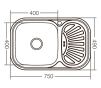 Кухонна мийка ZERIX Z7549-08-180D (decor) (ZX1607) - 2