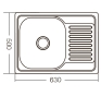Кухонна мийка ZERIX Z6350-08-180E (satin) (ZM0563) - 4