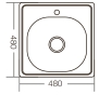Кухонна мийка ZERIX Z4848-06-160E (satin) (ZM0557) - 4