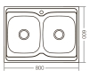 Кухонная мойка накладная ZERIX Z8060B-08-180E (satin) (ZX1620) - 4
