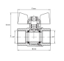 Кран кульовий Koer KG.207 - 3/4" FF ГГБ, газ (KR4959) - 3
