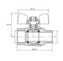 Кран кульовий Koer KG.208 - 1/2" FM ГШБ, газ (KR4963) - 3
