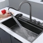 Кухонна мийка Zerix ZH7548-SET-03 Nano-Black із вбудованим змішувачем із нерж сталі (ZM5577) - 6