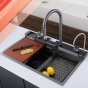 Кухонна мийка Zerix ZH7546-Set-02 Nano-Black з нерж сталі (ZM5576) - 3