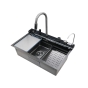 Мийка багатофункціональна Zerix ZH7546-SET-05 Decor Graphite з вбудованим змішувачем з нерж.сталі (ZM5592) - 1