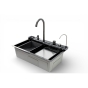 Мийка кухонна Insana PIANO P-7 7546 чорна з нержавіючої сталі 75х46х22 BLACK (А0059852) - 1