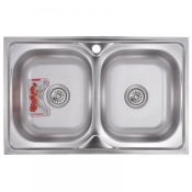Мийка кухонна ZERIX Z8050D-08-180MD Double micro decor (ZM0613)
