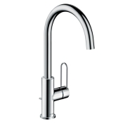 Смеситель для умывальника Axor Uno 240 с ручкой Loop и донным клапаном, хром (38036000)