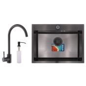 Набор MIXXUS SET-6045-200x1.0-PVD (мойка+смеситель+диспенсер) MX0587