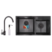 Набор MIXXUS SET-7843D-220x1.0-PVD (мойка+смеситель+диспенсер) MX0585