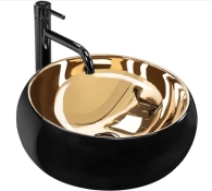 Умивальник Rea Luna 40x40 black/gold (REA-U3306)