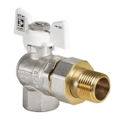 Кран з американкою 3/4" (KOER KR.228.W) кутній білий (KR0100)