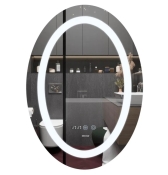 Дзеркало MIXXUS Plain MV02-50x70 годинник, LED-підсвічування, антизапотівка (MI6010)