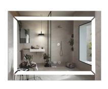Дзеркало MIXXUS Light MR01-70x50 годинник, LED-підсвічування, антизапотівка (MI6000)