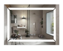 Дзеркало MIXXUS Light MR01-90x70 годинник, LED-підсвічування, антизапотівка (MI5999)