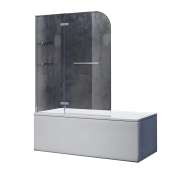 Шторки стеклянные на ванну Koer SR BS05-90x140-TR-01 прозрачное стекло Easy Clean 6мм, хром (KR5372)