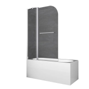 Шторки стеклянные на ванну Koer SR BS04-95x140-TR-01 прозрачное стекло 6мм, хром (KR5403)