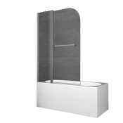 Шторки стеклянные на ванну Koer SR BS04-95x140-TR-07 прозрачное стекло 6мм, графит (KR5404)