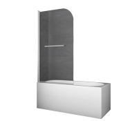 Шторки стеклянные на ванну Koer SR BS02-80x140-TR-01 прозрачное стекло 6мм, хром (KR5401)
