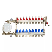 Комплект коллектора с расходомерами Ital с прямым подключением, нержавеющая сталь, количество выходов 9 (UHW-A09)