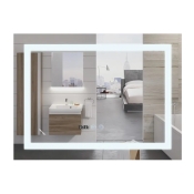 Дзеркало Mixxus WARM MR02-80x60-CASE з Led Touch, Anti-fog, димером, регулятором яскравості, годинником (MI6671)