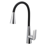 Змішувач для кухні Mixxus Premium Matis 011-T (NUT) Refl.Black (Колір хром+силік.вилив чорний) (MI8266)