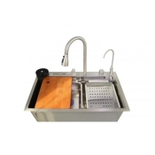Мийка багатофункціональна Zerix ZH7546-SET-06 Micro Decor SS Color з вбудованим змішувачем з нерж.сталі (ZM5590)