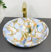 Умивальник (раковина) VBI PARMA MARBLE BLUE GLOSSY накладний VBI-011016