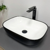 Умивальник (раковина) VBI RAVENNA BLACK WHITE GLOSSY накладний (VBI-011226)