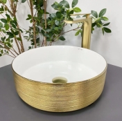 Умивальник (раковина) VBI PRATO BRUSH GOLD WHITE накладний (VBI-011408)