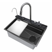 Мийка кухонна Insana KARAFA-4 7546 чорна з нержавіючої сталі 75х46х22 BLACK (А0059854)