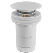 Донний клапан для раковини KOER PW-08-03 1 1/4'' без переливу автоматичний (СLICK-СLACK) (Колір білий) (KR5787)