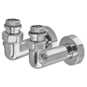Комплект кранів для рушникосушарки KOER KR.SET.550 - M1/2''xM1/2'' кутовий, запірний, хромований (KR5840)