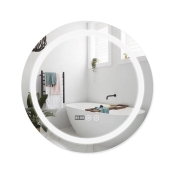 Дзеркало з LED-підсвічуванням Touch Qtap Mideya R800, з антизапітнінням, годинником, диммером, рег. яскравості (QT2078NCR8080W)