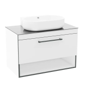 Тумба подвесная с умывальником Imprese Black Edge 90 см, белый (f32119W)
