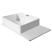 Умивальник VOLLE Solid Surface, 58х37х12, 5 см підвісний, з поличкою, кам'яний (13-40-415)
