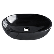 Накладний умивальник Volle Black Amadeus M, 48*35*14,5 см, овальний, чорний (13-06-06Black)