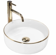Умивальник Rea Sami GOLD EDGE накладний білий REA-U6211