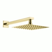 Верхний душ с держателем Volle Cascada R85 254х254мм, cepillado oro (1586.180115)